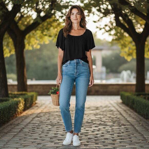 Banana Republic SS Crepe Puff Short Sleeve Top Blouse Black Shirt 2022 Small - Picture 12 of 12